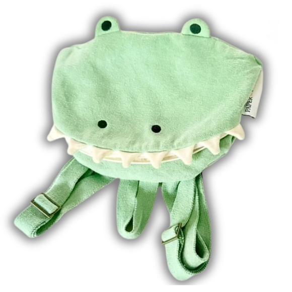 Dino Kids Backpack, Mint Green Crocodile, Paper Source, EUC, Soft Kidcore Bag - Picture 1 of 10